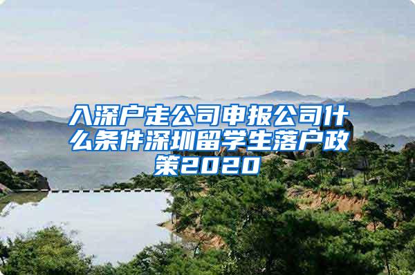 入深户走公司申报公司什么条件深圳留学生落户政策2020