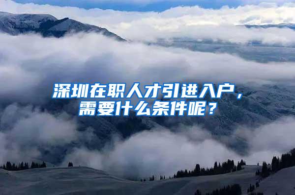 深圳在职人才引进入户，需要什么条件呢？