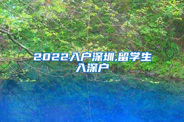 2022入户深圳,留学生入深户