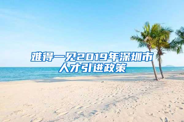 难得一见2019年深圳市人才引进政策