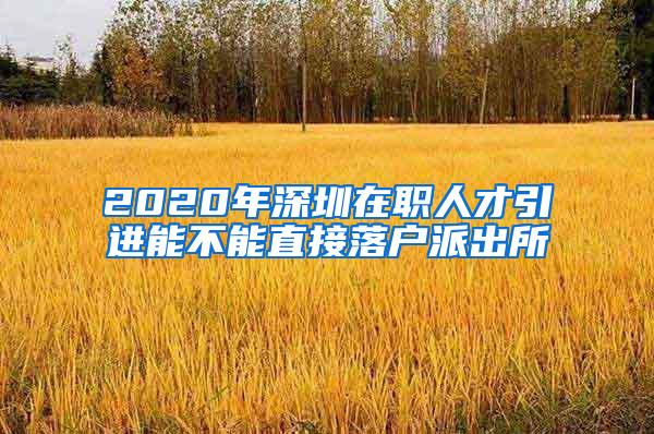 2020年深圳在职人才引进能不能直接落户派出所