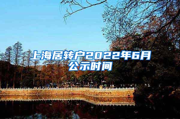 上海居转户2022年6月公示时间