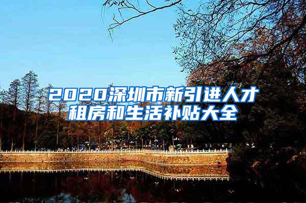 2020深圳市新引进人才租房和生活补贴大全