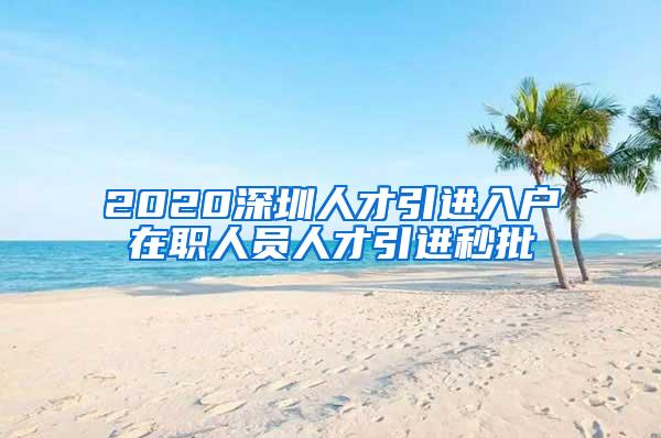 2020深圳人才引进入户在职人员人才引进秒批