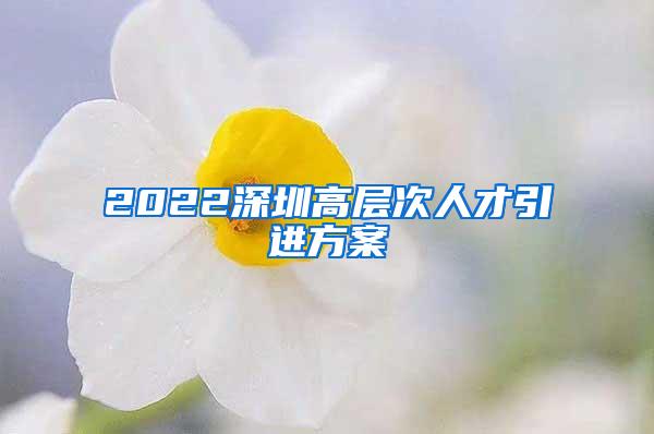 2022深圳高层次人才引进方案