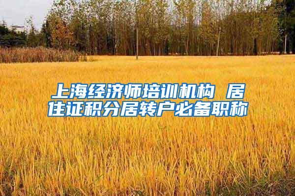 上海经济师培训机构 居住证积分居转户必备职称