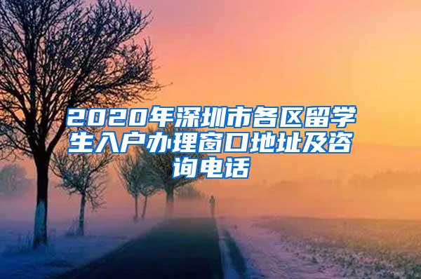 2020年深圳市各区留学生入户办理窗口地址及咨询电话