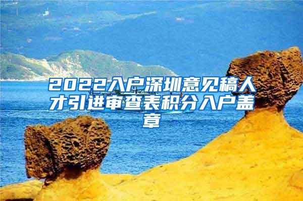 2022入户深圳意见稿人才引进审查表积分入户盖章