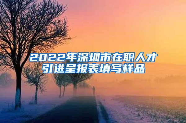 2022年深圳市在职人才引进呈报表填写样品