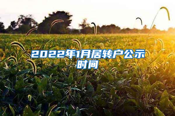 2022年1月居转户公示时间