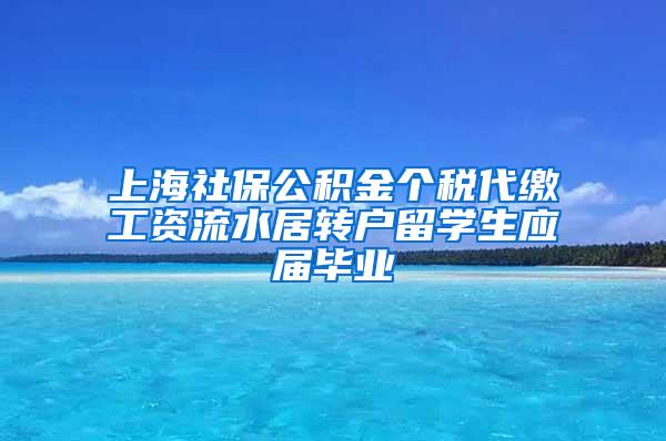 上海社保公积金个税代缴工资流水居转户留学生应届毕业