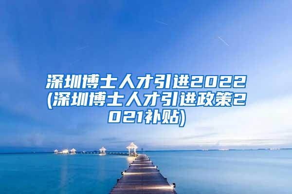 深圳博士人才引进2022(深圳博士人才引进政策2021补贴)