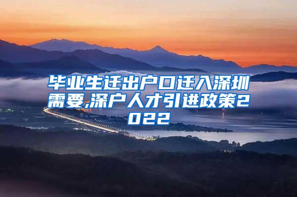 毕业生迁出户口迁入深圳需要,深户人才引进政策2022