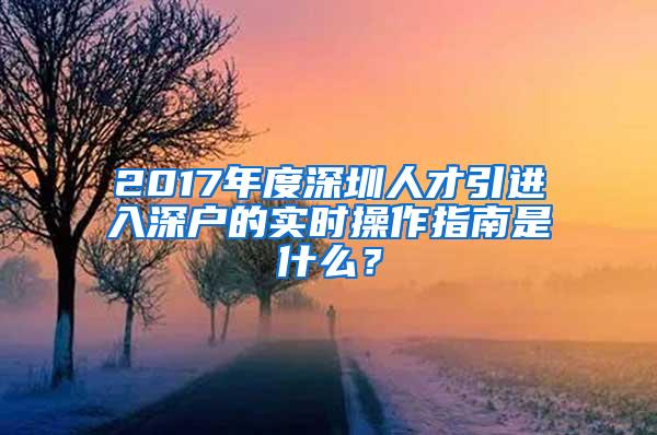 2017年度深圳人才引进入深户的实时操作指南是什么？
