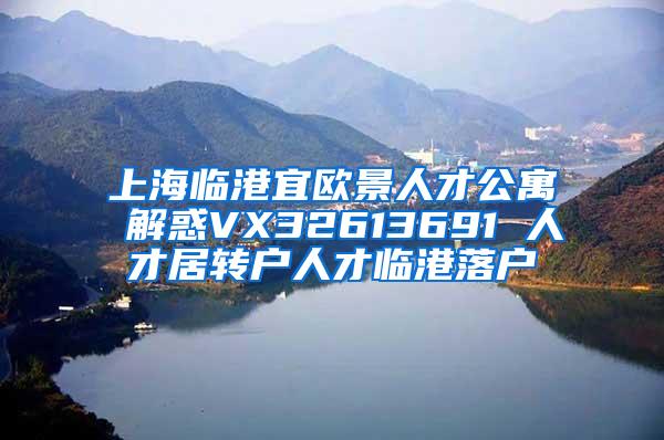 上海临港宜欧景人才公寓 解惑VX32613691 人才居转户人才临港落户