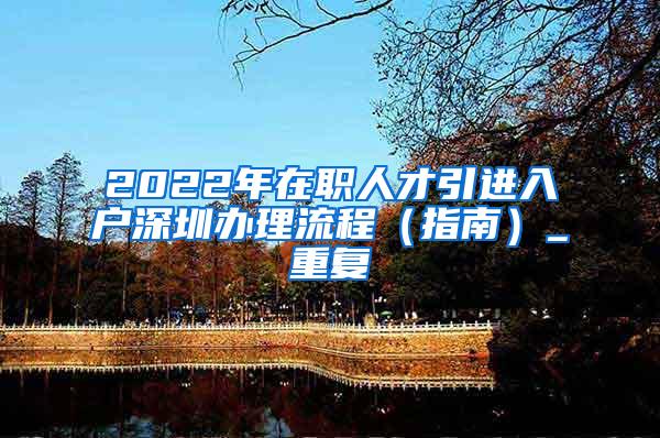 2022年在职人才引进入户深圳办理流程（指南）_重复