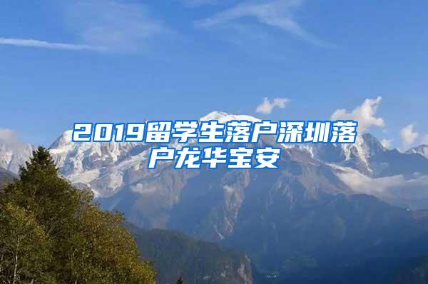 2019留学生落户深圳落户龙华宝安