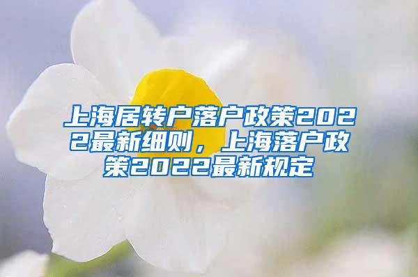 上海居转户落户政策2022最新细则，上海落户政策2022最新规定