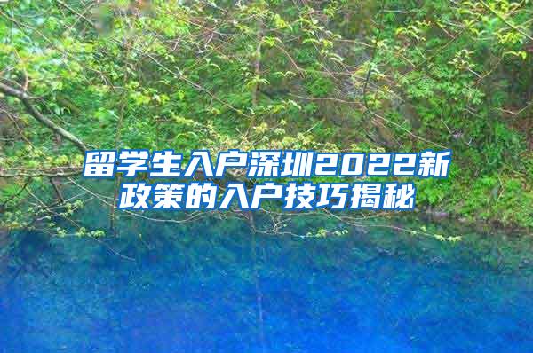 留学生入户深圳2022新政策的入户技巧揭秘