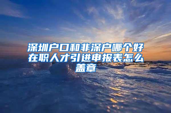 深圳户口和非深户哪个好在职人才引进申报表怎么盖章