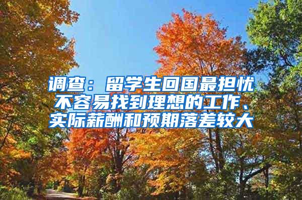 调查：留学生回国最担忧不容易找到理想的工作、实际薪酬和预期落差较大