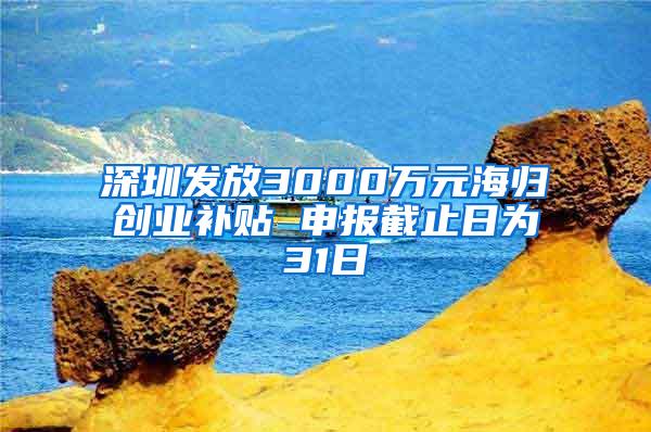 深圳发放3000万元海归创业补贴 申报截止日为31日