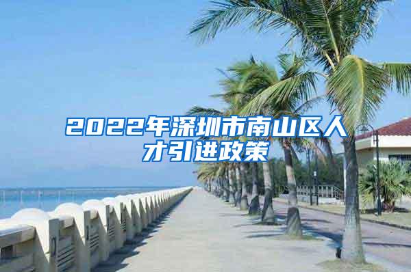 2022年深圳市南山区人才引进政策