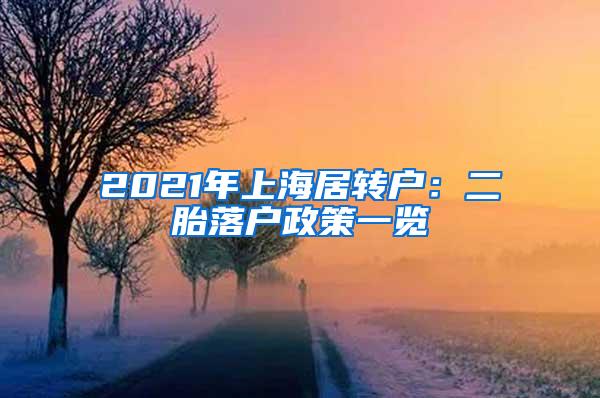 2021年上海居转户：二胎落户政策一览