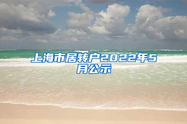 上海市居转户2022年5月公示