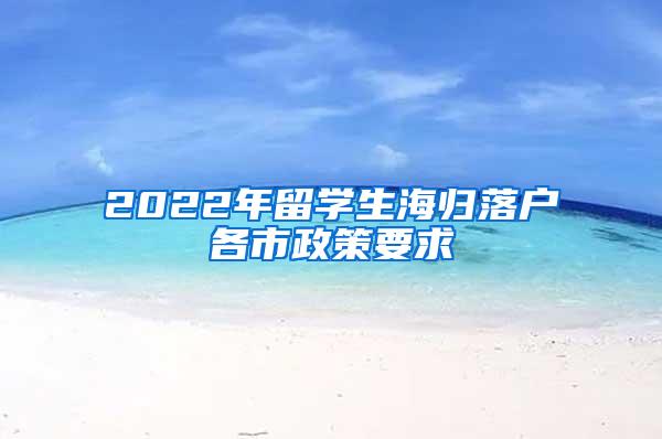 2022年留学生海归落户各市政策要求