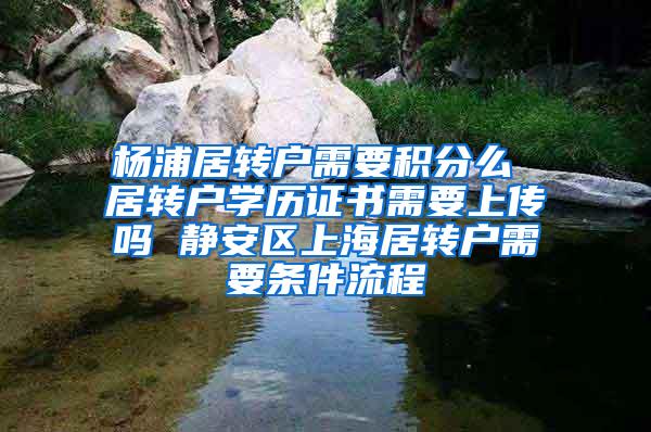 杨浦居转户需要积分么 居转户学历证书需要上传吗 静安区上海居转户需要条件流程