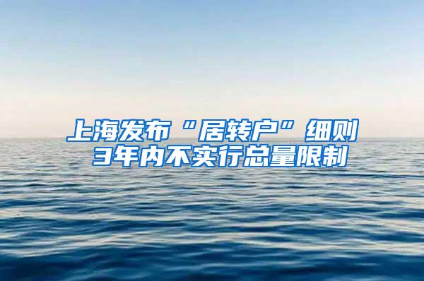 上海发布“居转户”细则 3年内不实行总量限制