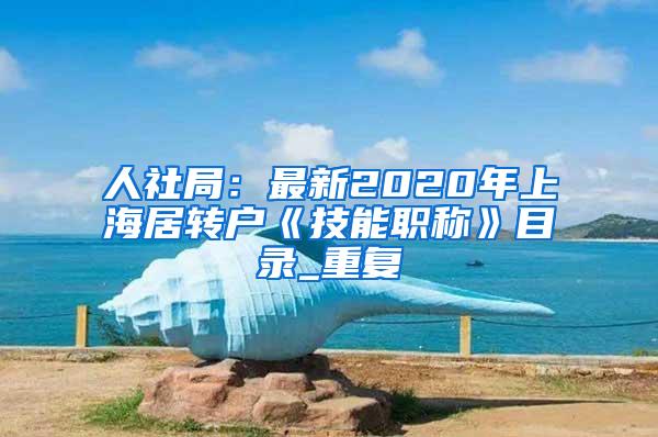 人社局：最新2020年上海居转户《技能职称》目录_重复