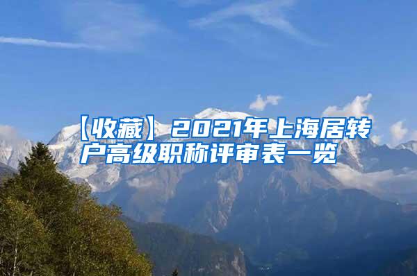 【收藏】2021年上海居转户高级职称评审表一览