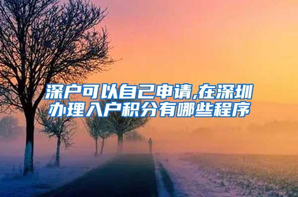 深户可以自己申请,在深圳办理入户积分有哪些程序