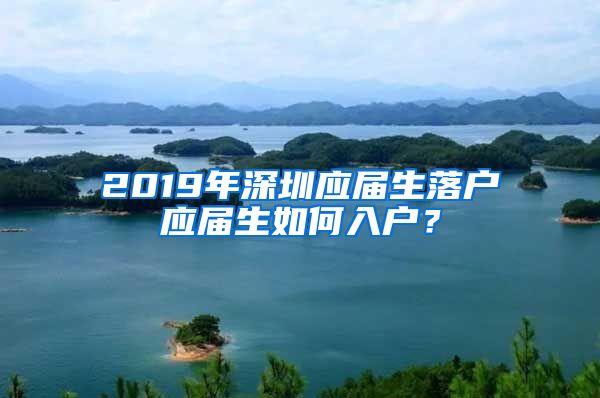 2019年深圳应届生落户应届生如何入户？