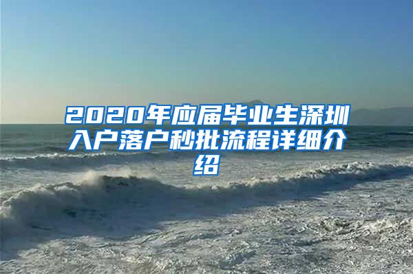 2020年应届毕业生深圳入户落户秒批流程详细介绍