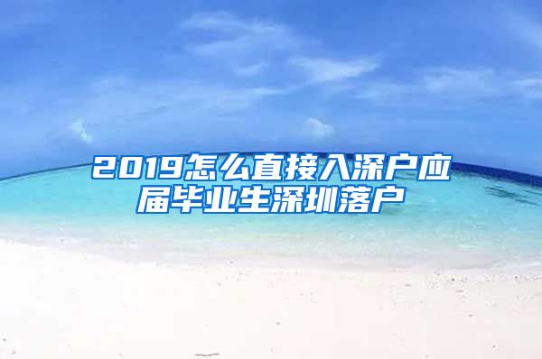 2019怎么直接入深户应届毕业生深圳落户