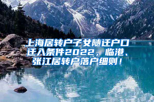 上海居转户子女随迁户口迁入条件2022，临港、张江居转户落户细则！
