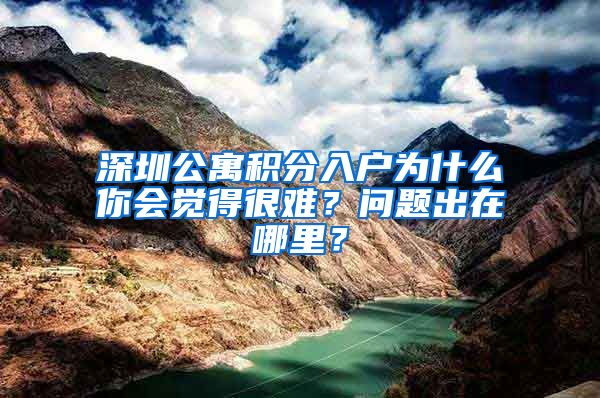 深圳公寓积分入户为什么你会觉得很难？问题出在哪里？