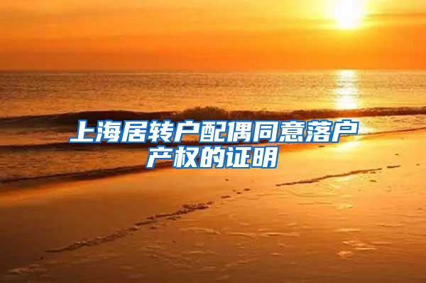 上海居转户配偶同意落户产权的证明