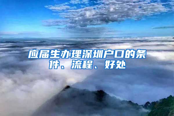 应届生办理深圳户口的条件、流程、好处