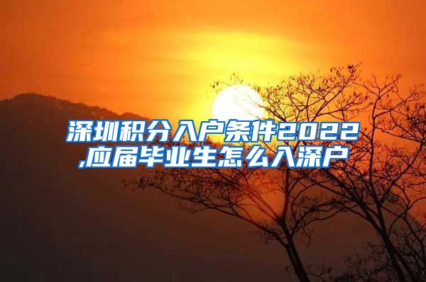 深圳积分入户条件2022,应届毕业生怎么入深户