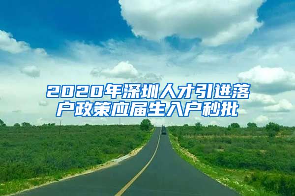 2020年深圳人才引进落户政策应届生入户秒批