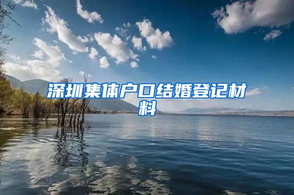 深圳集体户口结婚登记材料