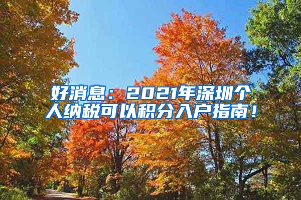 好消息：2021年深圳个人纳税可以积分入户指南！