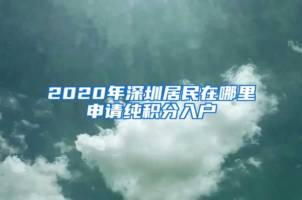 2020年深圳居民在哪里申请纯积分入户