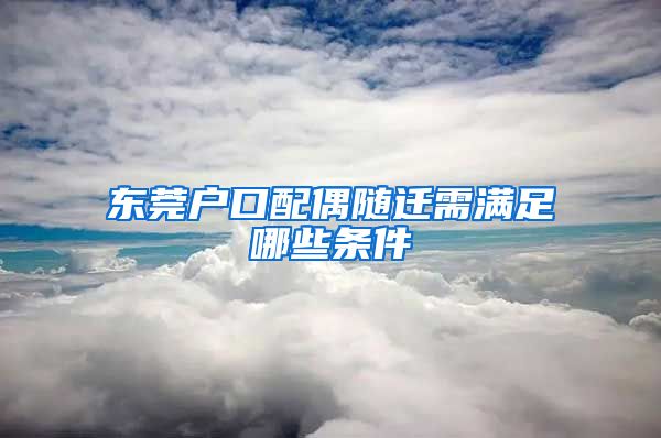 东莞户口配偶随迁需满足哪些条件