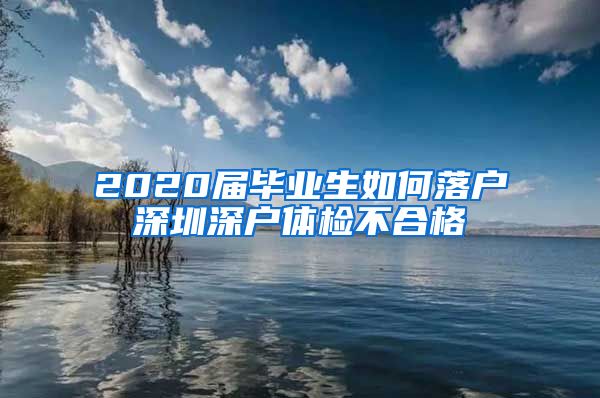 2020届毕业生如何落户深圳深户体检不合格