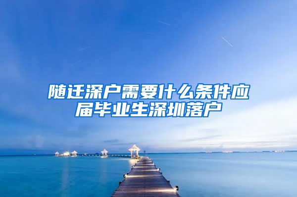 随迁深户需要什么条件应届毕业生深圳落户